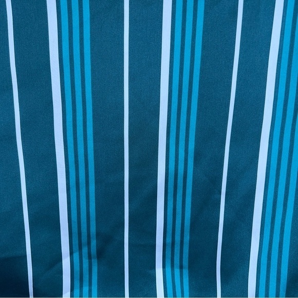 XS RUE21 GREEN STRIPED SATIN BLOUSE LONG SLEEVE GLAM SOFT - Picture 9 of 11